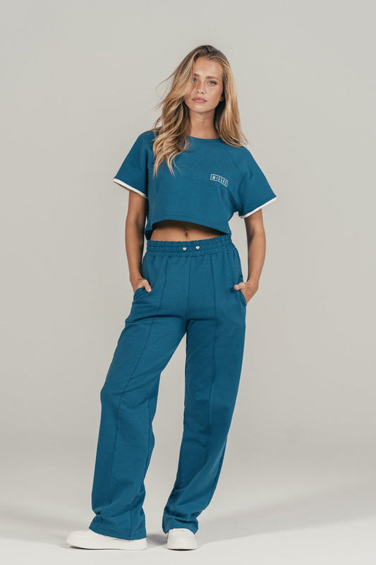 BLUE TRACKSUIT STRAIGHT SWEATPANTS