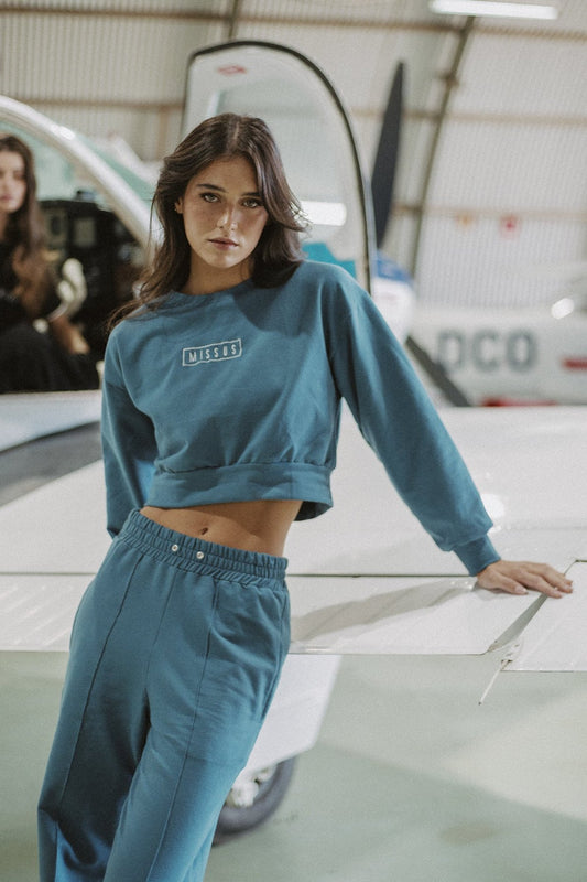 BLUE TRACKSUIT CREWNECK SWEATSHIRT