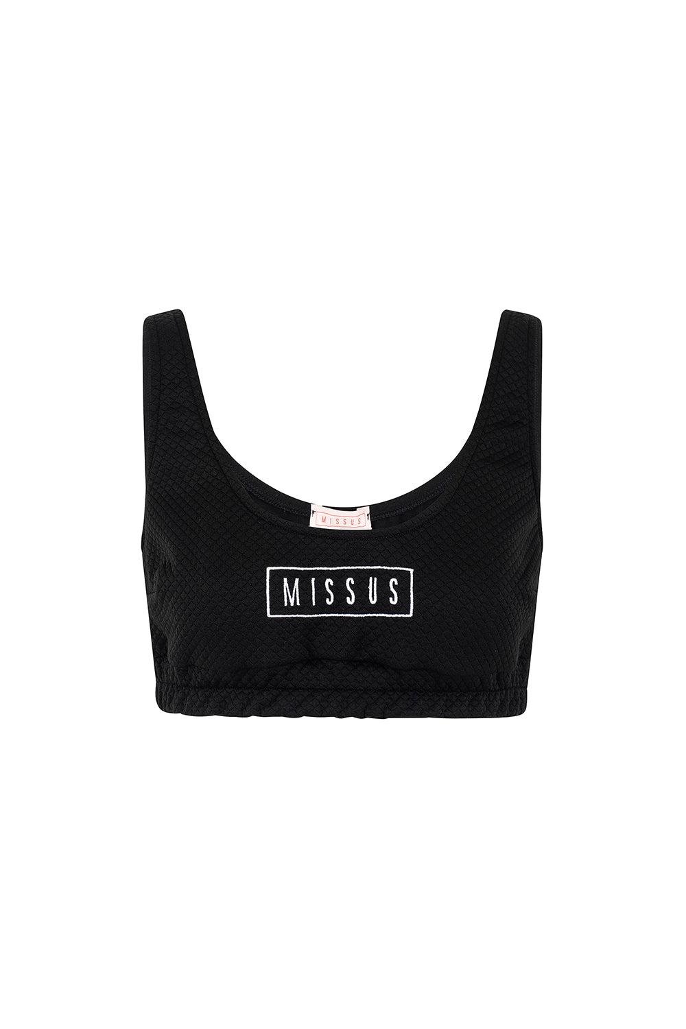 BLACK TRACKSUIT QUILTED CROP TOP