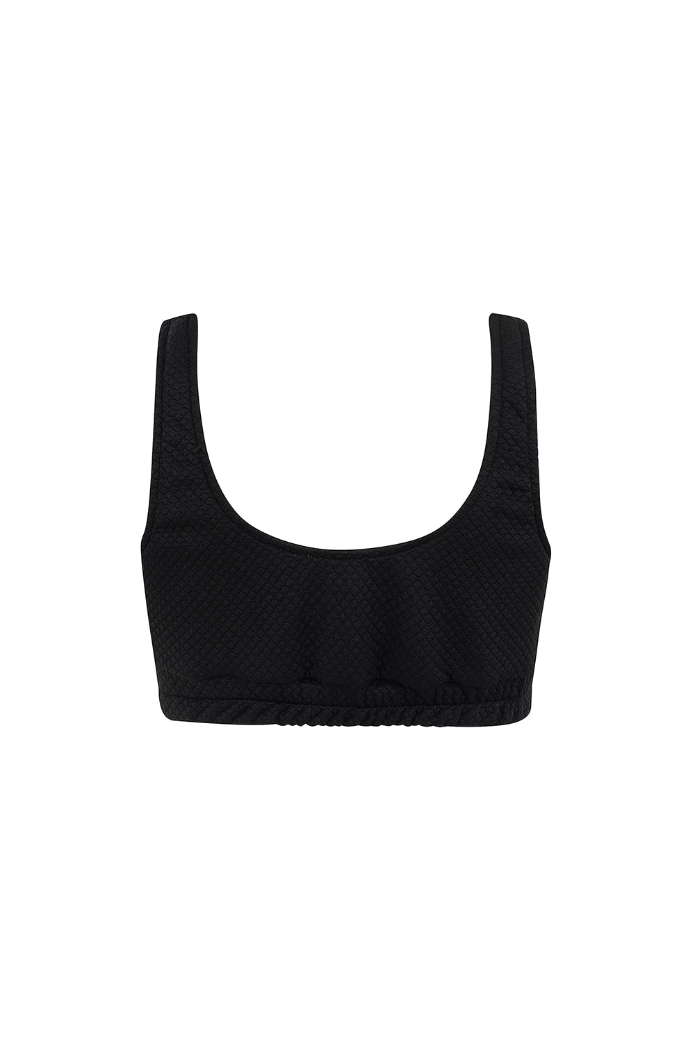 BLACK TRACKSUIT QUILTED CROP TOP