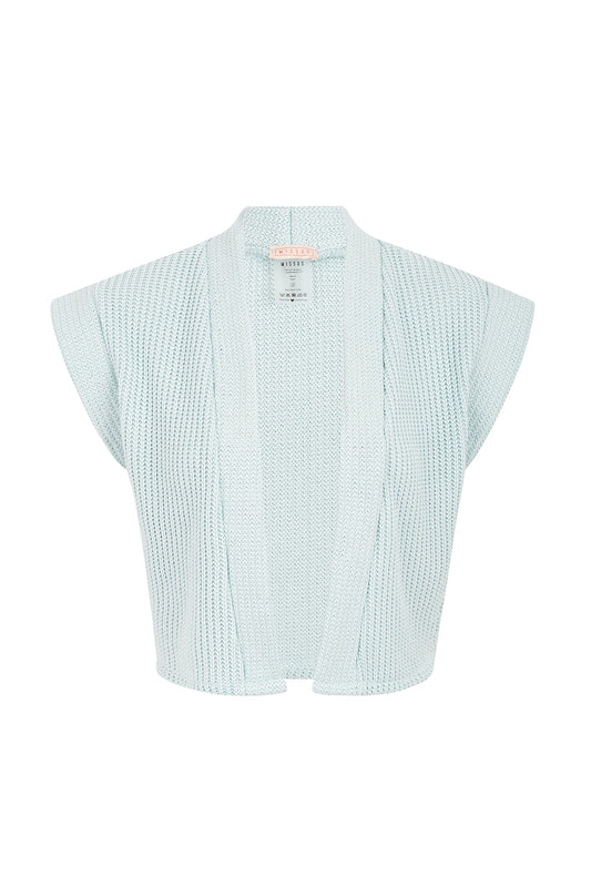 BABY BLUE RIBBED KNIT GILET